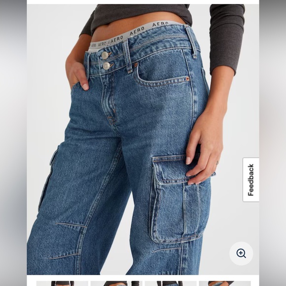 Aeropostale low rise baggy cargo jeans - Picture 2 of 9